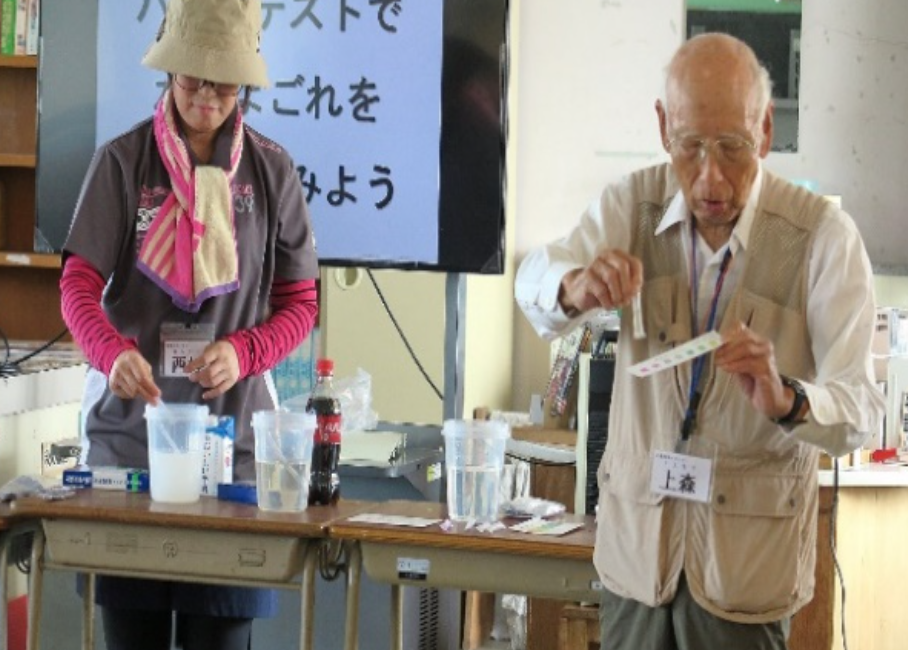 生活用品汚染水実験 牛乳・コーラ・味噌汁・洗剤での汚染水をパックテスト